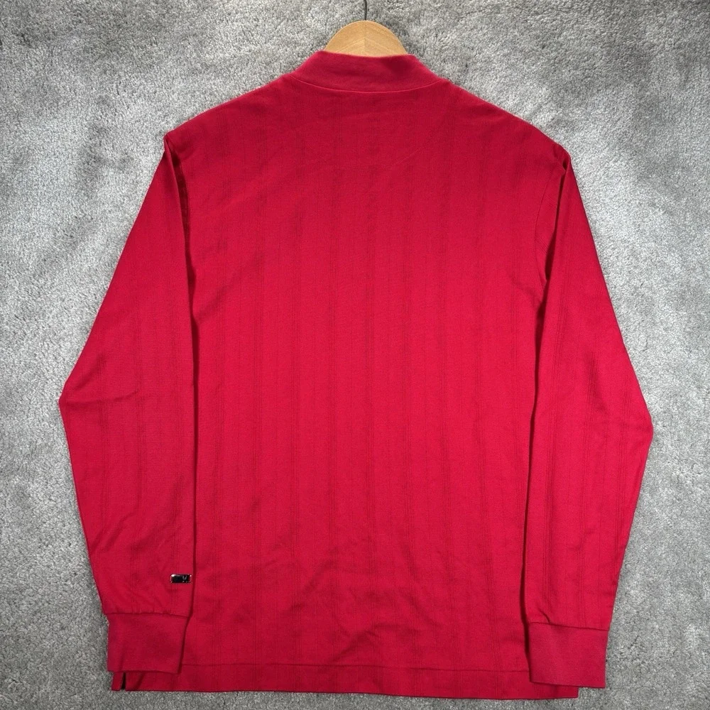 Vintage Nike Tiger Woods Shirt Mens M Red Ribbed Mock Neck Long Sleeve Golf Y2K